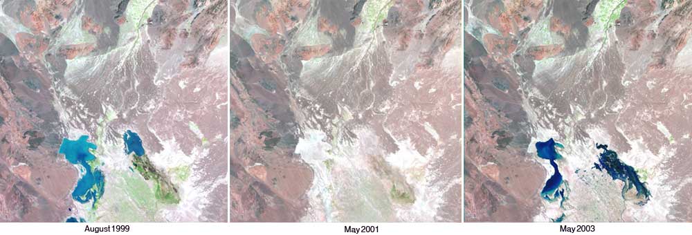 Sistan showing variations in water extent, U.S. Geological Survey and Wikimedia Commons
