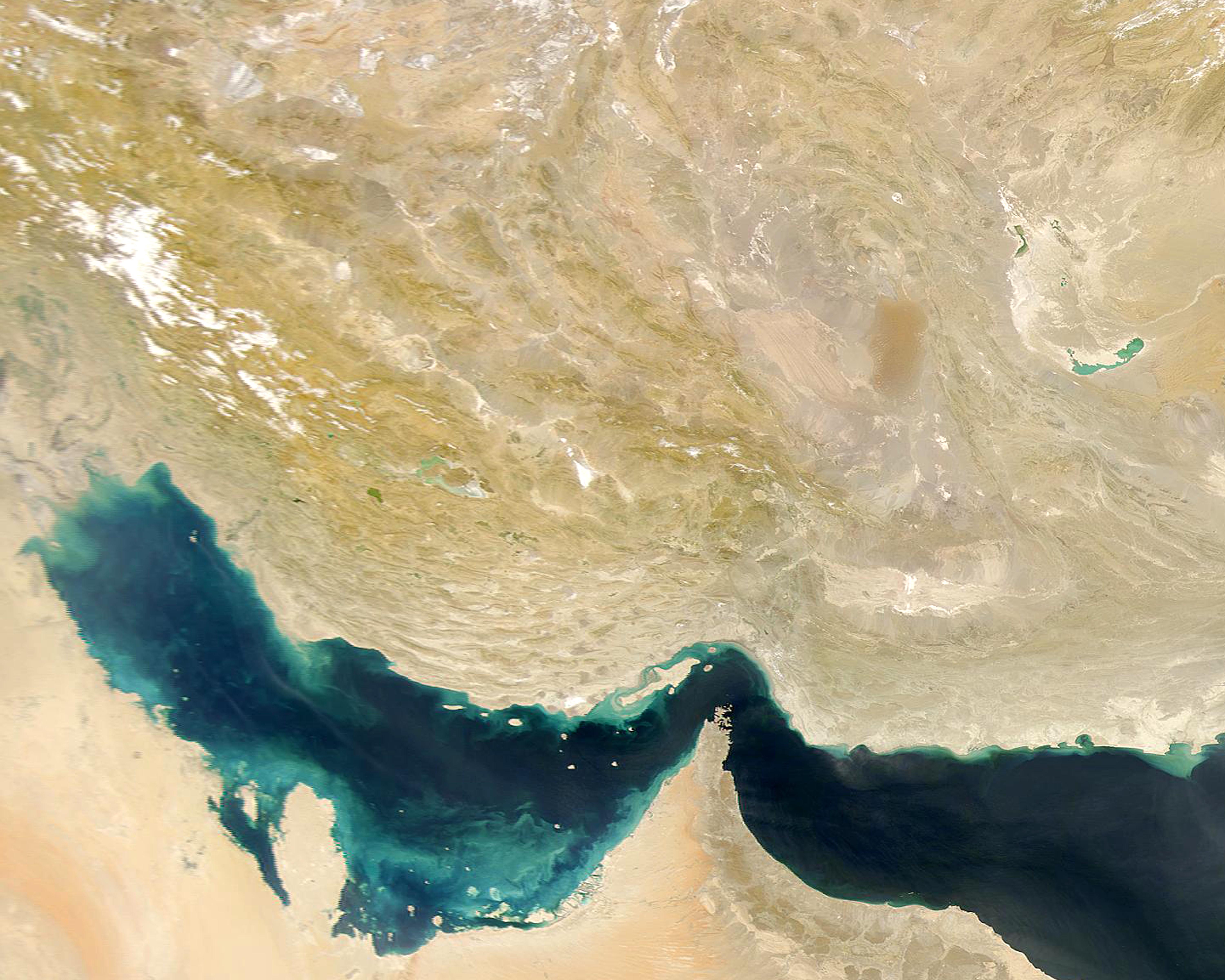 Southern Iran, Persian Gulf and Sea of Oman, NASA